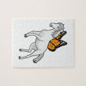 Paarden met vlinder legpuzzel (Horizontaal)