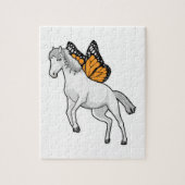 Paarden met vlinder legpuzzel (Verticaal)