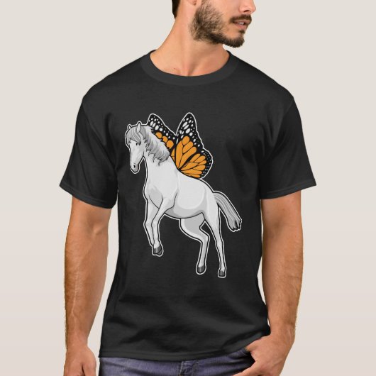 Paarden met vlinder t-shirt (Voorkant)