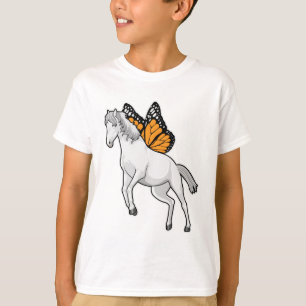 Paarden met vlinder t-shirt