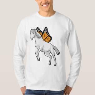 Paarden met vlinder t-shirt