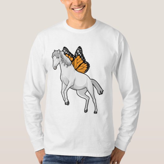 Paarden met vlinder t-shirt (Voorkant)