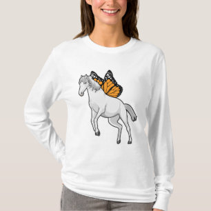 Paarden met vlinder t-shirt
