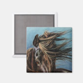 Paarden met voorgeblazen mane: magneet (Voorkant / Achterkant)