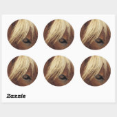 Paarden met witte mane ronde sticker (Vel)