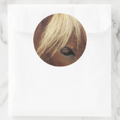 Paarden met witte mane ronde sticker (Tas)
