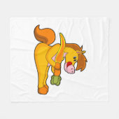 Paarden met wortel fleece deken (Voorkant (Horizontaal))