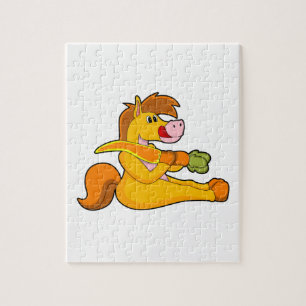 Paarden met wortel legpuzzel