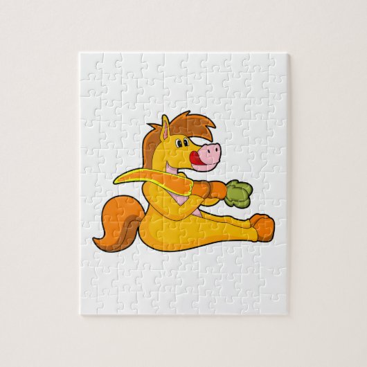 Paarden met wortel legpuzzel (Verticaal)