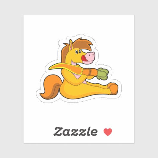 Paarden met wortel sticker (Vel)