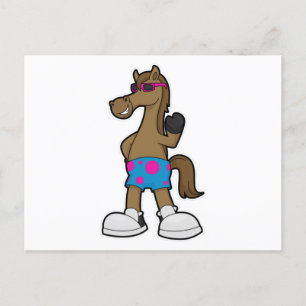 Paarden met zonnebril briefkaart