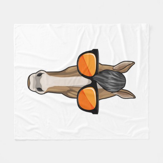 Paarden met zonnebril fleece deken (Voorkant (Horizontaal))