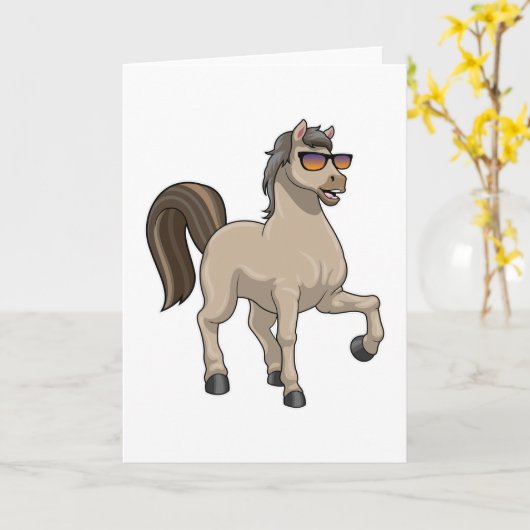 Paarden met zonnebril kaart (Gele Bloem)