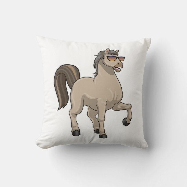 Paarden met zonnebril kussen (Voorkant)
