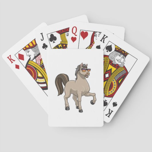 Paarden met zonnebril pokerkaarten (Achterkant)