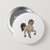 Paarden met zonnebril ronde button 7,6 cm (Voorkant /achterkant)
