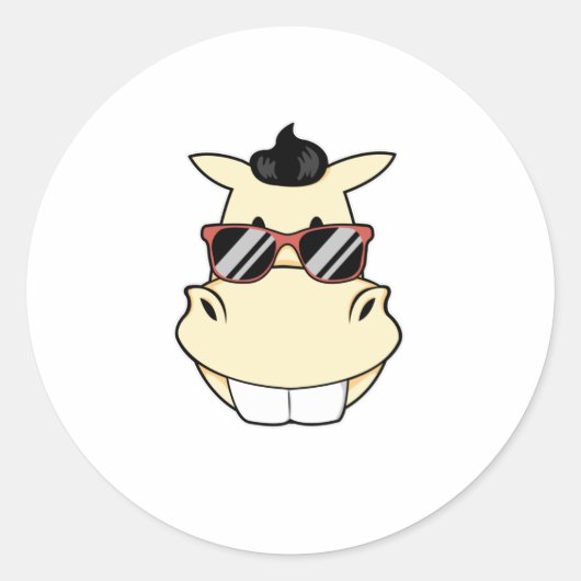 Paarden met zonnebril ronde sticker (Voorkant)