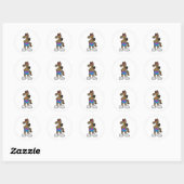 Paarden met zonnebril ronde sticker (Vel)