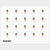 Paarden met zonnebril ronde sticker (Vel)