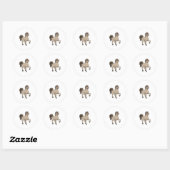 Paarden met zonnebril ronde sticker (Vel)