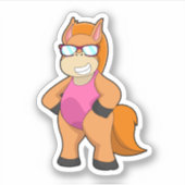 Paarden met zonnebril sticker (Voorkant)