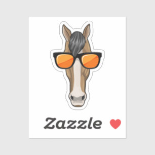 Paarden met zonnebril sticker