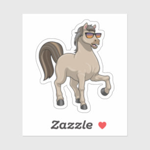 Paarden met zonnebril sticker