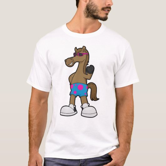 Paarden met zonnebril t-shirt (Voorkant)