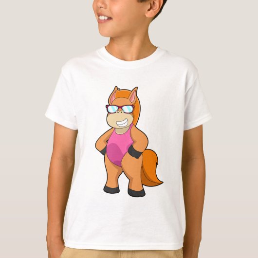 Paarden met zonnebril t-shirt (Voorkant)