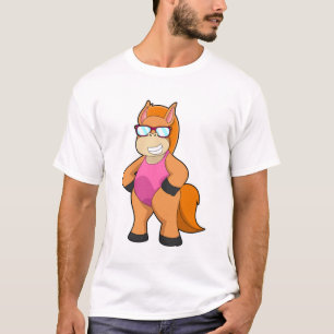 Paarden met zonnebril t-shirt