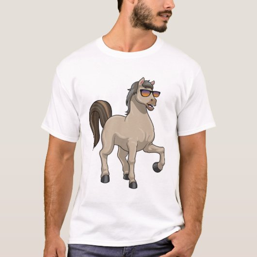 Paarden met zonnebril t-shirt (Voorkant)