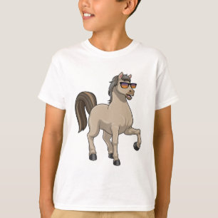 Paarden met zonnebril t-shirt