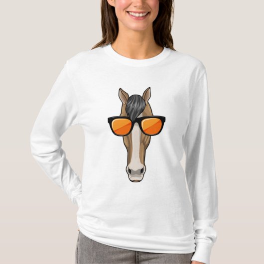 Paarden met zonnebril t-shirt (Voorkant)
