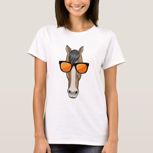 Paarden met zonnebril t-shirt (Voorkant)
