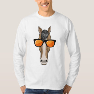 Paarden met zonnebril t-shirt
