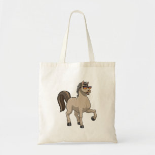 Paarden met zonnebril tote bag