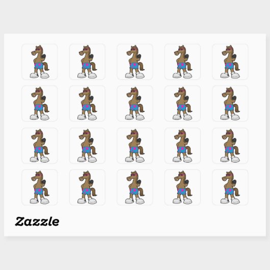 Paarden met zonnebril vierkante sticker (Vel)