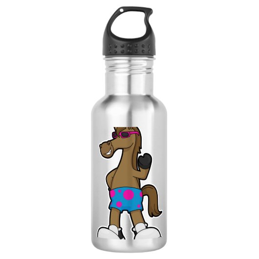 Paarden met zonnebril waterfles (Voorkant)
