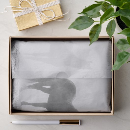 Paarden met zwarte en witte flauwvallen tissuepapier (Geschenk)