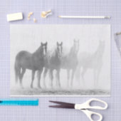 Paarden met zwarte en witte flauwvallen tissuepapier (Craft)