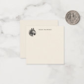  paarden Monogrammed Note Kaart Notitiekaartje (Voorkant / Achterkant in situ)