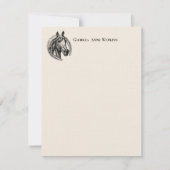  paarden Monogrammed Note Kaart Notitiekaartje (Voorkant)