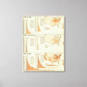 Paarden, muildieren, ezels, schapen canvas afdruk