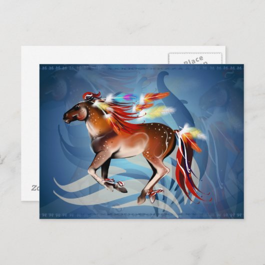 Paarden N Bright Feathers Briefkaart (Voorkant / Achterkant)