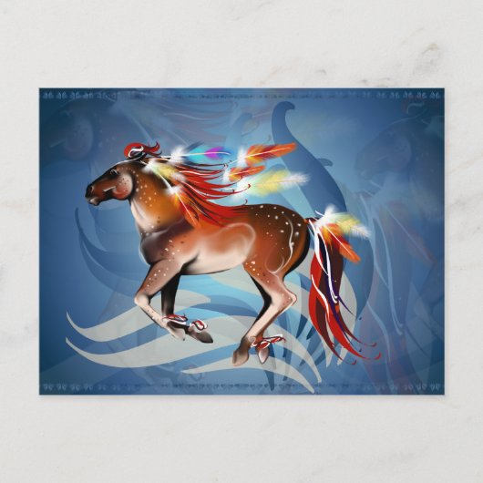 Paarden N Bright Feathers Briefkaart (Voorkant)