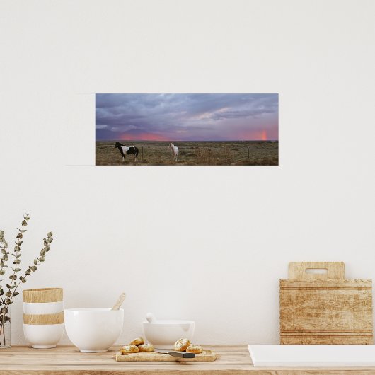 Paarden na het Storm Poster (Keuken)