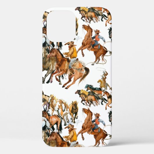 Paarden naadloos lopen. Amerikaanse cowboy. Case-Mate iPhone Case (Achterkant)