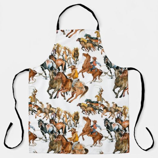 Paarden naadloos lopen. Amerikaanse cowboy. Schort (Voorkant)