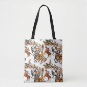 Paarden naadloos lopen. Amerikaanse cowboy. Tote Bag (Voorkant)
