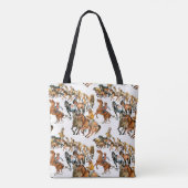 Paarden naadloos lopen. Amerikaanse cowboy. Tote Bag (Achterkant)